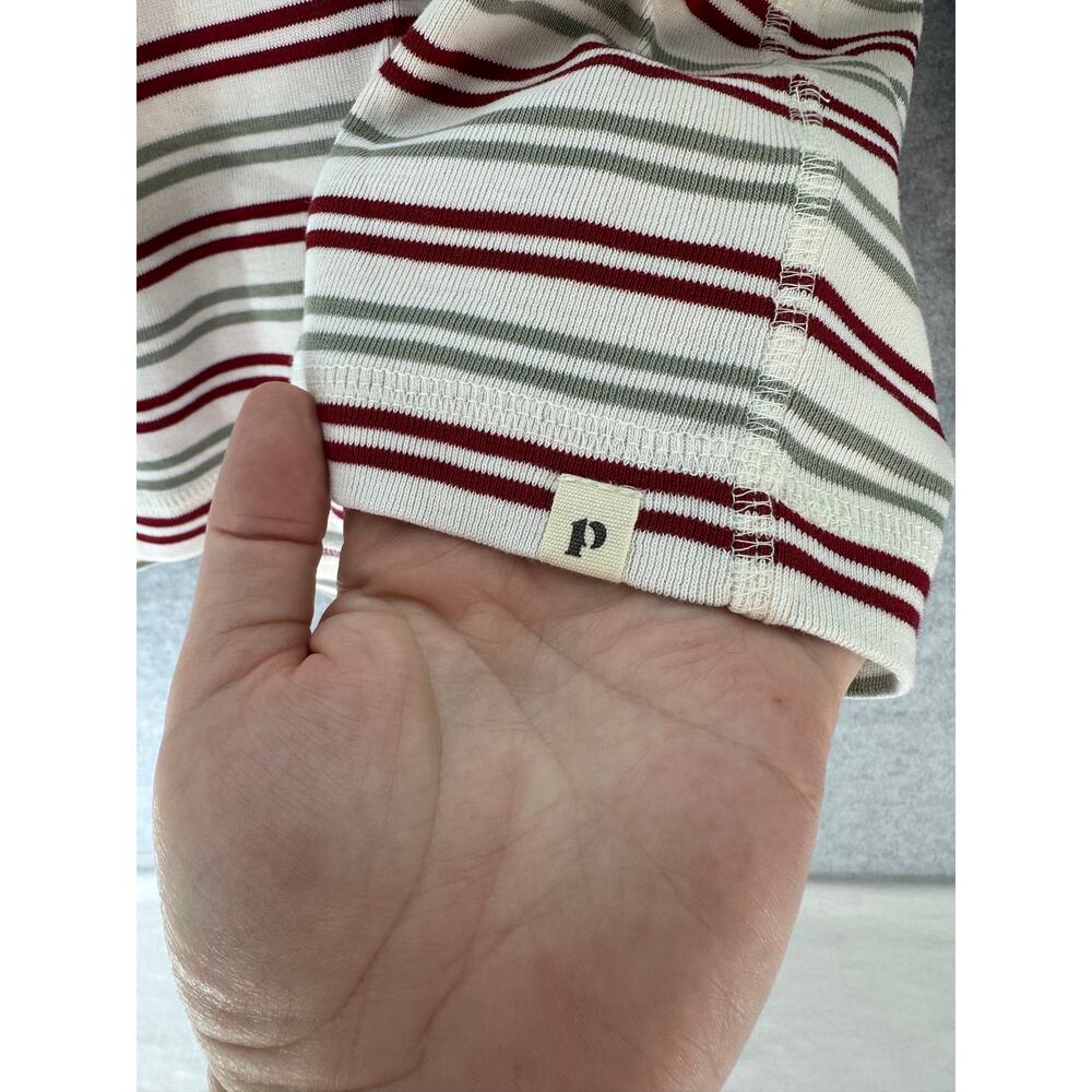 Pact Womens M Striped Red White Green Organic Cotton LS/Pant Jogger Pajama Set - Picture 4 of 15